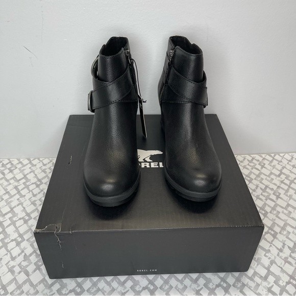 Sorel Joan of Arctic size 10 Waterproof Leather Wedge II Buckle Boot, Black - Picture 4 of 8